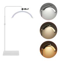 Luminária Arco Meia Lua Led Com Base Ajustável Estética Manicure Spa E Cílios Cor Preto Luminária Arco Meia Lua Led Com Base Ajustável Estética Manicure Spa E Cílios Cor Preto