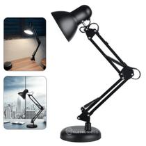 Luminária Artculada De Base E Prendendor De Mesa Bivolt