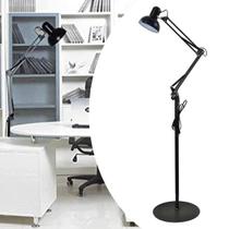 Luminária Articulada Abajur pedestal Chão Metal Lustre Coluna 1,90m