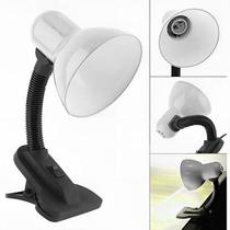 Luminária Articulada Branca Com Garra Presilha Bivolt