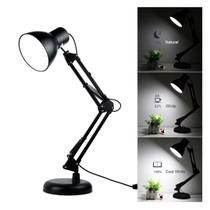 Luminária Articulada para Mesa Preto Escritório