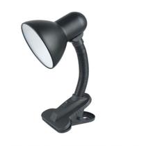 Luminaria Articulavel De Mesa Com Garra Presilha Abajur - Preto