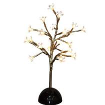 Luminária Árvore Abajur Rosê Gold Flor LED 24 Lâmpadas 35cm à Pilha - Magizi