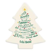Luminária Árvore de Natal DecorFun Feliz Natal Branca com palavras Abajur Decoração Presente