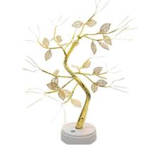 Luminária Árvore Decorativa 72 Leds Folhas Dourada - UD Luminária Árvore Decorativa 72 Leds Folhas Dourada - UD