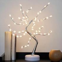 Luminária Árvore Flor De Cerejeira 60 Leds Abajur USB