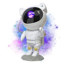 Luminária Astronauta Luz Estrelas Projetor Com Som