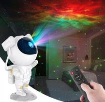 Luminária Astronauta Projetor De Luz Galáxia Nebulosa Estrelas Noturna Cor Da Estrutura Branco