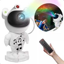 Luminaria Astronauta Projetor De Luz Galaxy Estrelas Ligth Com Bluetooth Alto Falante Cor da Estrutura Branco