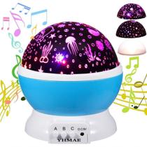 Luminária Baby Starry Ocean Music Night Light Projector Lullaby Para Crianças Azul