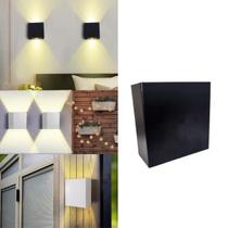 Luminária Balizador Arandela Slim SMD LED De 6W Branco Quente Sobrepor Quadrada Com Facho De Luz Ajustável Regulável