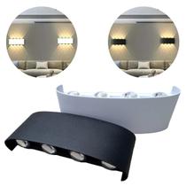 Luminária Balizador Arandela Sobrepor SMD LED 8W Luz Branco Quente Com 8 Fachos De Luz Com Direção Para cima E Para Baixo