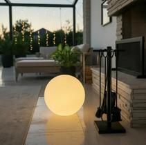 Luminária Balizador Esfera Chão 35cm Com Fio - Uso Interno