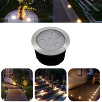 Luminária Balizador Spot Led SMD Em PVC De 7W Luz Branco Quente De Embutir Em Piso Chão Solo Gramado Jardim Escada - CBC