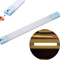 Luminária Barra LED 36cm 12W USB Recarregável com Sensor de Movimento Ímã Magnético Luz Noturna para Armários Cabeceira Corredor etc