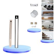 Luminária Barra Led Com Sensor Presença Recarregável PRATA ou PRETO Armário,Cama ,Guarda-roupa 40cm