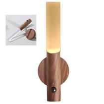 Luminaria Bastao LED Bateria Recarregavel USB Inteligente Base Magnetica Luz Noturna Sensor Presença Movimento Decoraçao Iluminaçao Escada Corredor Qu