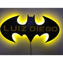 Luminária Batman MDF Personalizada - com fonte bivolt Luminária Batman MDF Personalizada - com fonte bivolt