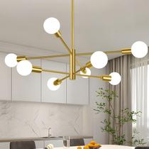 Luminária BeSlowe Candelabro Sputnik em ouro moderno de 8 luzes