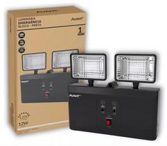Luminária Bloco Autônomo Luz de Emergência 12W 1200 Lúmens Bivolt Avant Preto Luminária Bloco Autônomo Luz de Emergência 12W 1200 Lúmens Bivolt Avant Preto