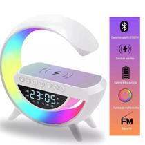 Luminária Bluetooth Premium G Speaker - Carregador Indução 3 em 1