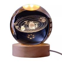Luminária Bola De Cristal 3D Sistema Solar Decoração Luminária Bola De Cristal 3D Sistema Solar Decoração