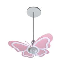 Luminária Borboleta Rosa Pendente Quarto infantil