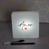 Luminária Box Slim Amor USB Luminária Box Slim Amor USB