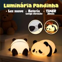 Luminária Cabeceira Cama Panda Recarregável Toque Muda Cor