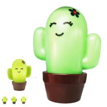 Luminária Cactos Com Vaso de Mesa Para Decorar e Iluminar Lâmpada Cor Branca 10010113