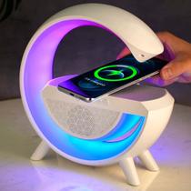 Luminária Caixa De Som De Mesa Carregador Indução Bluetooth Luminária Caixa De Som De Mesa Carregador Indução Bluetooth