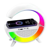 Luminária Caixa De Som Station Rgb Carregador Indução 15W