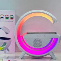 Luminária Caixa Som Bluetooth Carregador Indução Multi Color