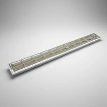 Luminária Calha Comercial Aletada P/ Lâmpada Led T8 120cm Branca 10 unidades