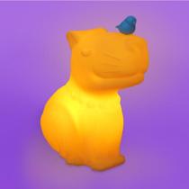 Luminária Capivara Amarela Com Passarinho Decoração Led Abajur USARE Luminária Capivara Amarela Com Passarinho Decoração Led Abajur USARE