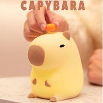 Luminária Capivara Capybara Silicone USB Abajur Recarregável Tiktok Criança Night Light