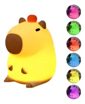 Luminária Capivara Infantil Luz Suave Recarregável Com Cabo Usb