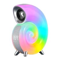 Luminária Caracol com Relógio e Som Speaker RGB