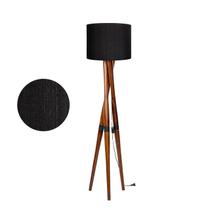 Luminária Chão Abajur Tripe Cúpula Clássica Preta Pés De Madeira Maciça Luminária Chão Abajur Tripe Cúpula Clássica Preta Pés De Madeira Maciça