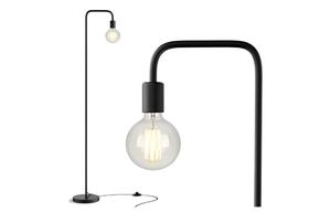 Luminária chão metálica moderna slim linear cúpula curva p/1 lâmpada - 1,30m