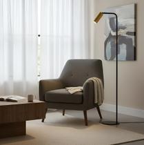 Luminária Chão Moderna Coluna Slim Metálica p/1 Dicroicas (não direcionável) 1,30m