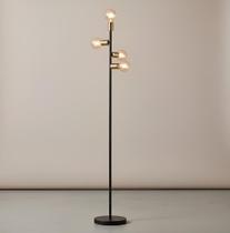 Luminária chão moderna coluna slim p/4 lâmpadas 4 direções de luz - 1,35m