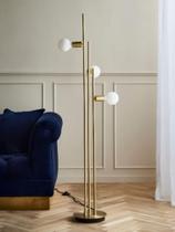 Luminária chão moderna slim 3 colunas metálicas 3 alturas 3 direções luz - 1,30m