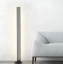 Luminária chão moderna slim 3 perfis led linear integrado 1,20m