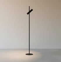 Luminária chão moderna slim metálica p/1 mini dicroicas direcionáveis 1,35m