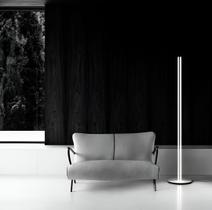 Luminária chão moderna sofisticada minimalista slim 3 perfis led linear integrado 1,20m