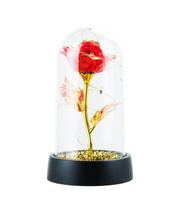 Luminária Cilíndrica Rosa Vermelha Dourada Confete 15cm