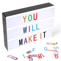 Luminária Cinema Light Box A4 + 96 Letras Números Coloridos Luminária Cinema Light Box A4 + 96 Letras Números Coloridos