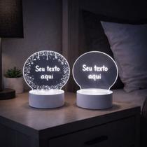 Luminária Círculo de Escrever Acrílico c/ LED Branco Frio