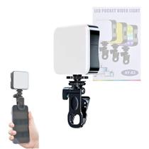 Luminária Clip LED RGB Videoconferencia Celular Notebook Tablet XLS AY-83 Luminária Clip LED RGB Videoconferencia Celular Notebook Tablet XLS AY-83